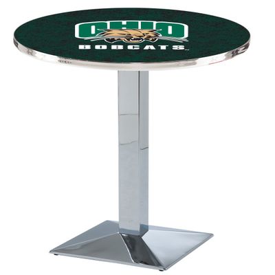 HBS L217-36" Chrome Ohio University Pub Table by Holland Bar Stool Co.