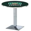 HBS L217-36" Chrome Ohio University Pub Table by Holland Bar Stool Co. view 1