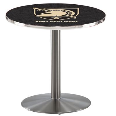 HBS L214-36" Stainless Steel US Military Academy (Army) Pub Table by Holland Bar Stool Co.