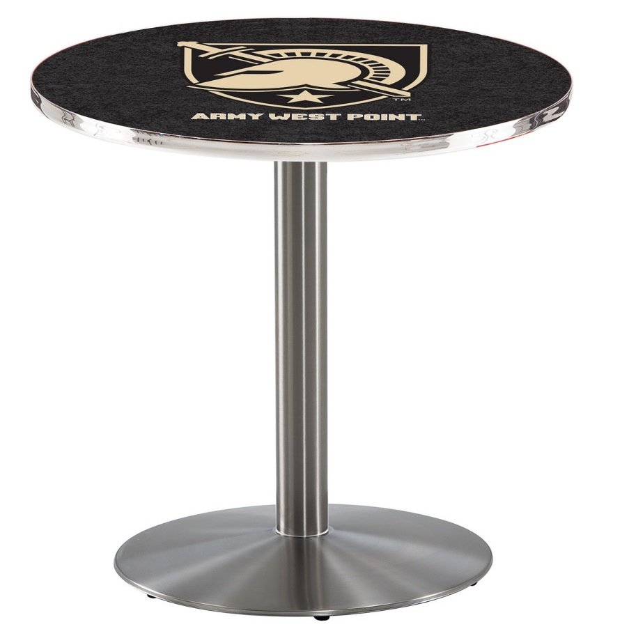 HBS L214-36" Stainless Steel US Military Academy (Army) Pub Table by Holland Bar Stool Co.