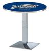 HBS L217-42" Chrome US Naval Academy (Navy) Pub Table by Holland Bar Stool Co. view 1