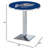 HBS L217-42" Chrome US Naval Academy (Navy) Pub Table by Holland Bar Stool Co. view 2