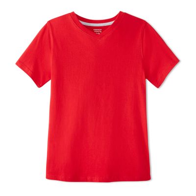 French Toast Boys Short Sleeve V-Neck Tee T Shirt, Red, 4 US