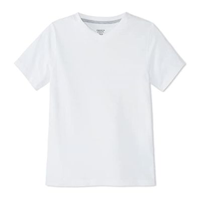 French Toast Boys Short Sleeve V-Neck Tee T Shirt, White, 2 US