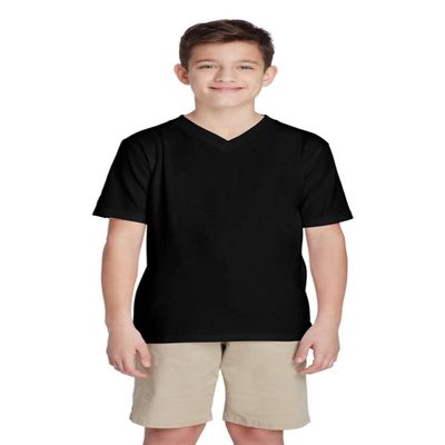 French Toast Boys Short Sleeve V-Neck Tee T Shirt, Black, 3 US