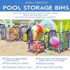 Modern Blue Pool Storage Bin - Extra Large | Perfect Contemporary Nylon Mesh Basket Organizer For Goggles, Beach Balls, Floats, Swim Toys & Accessories | Air Dry Items Quickly & Easily view 4