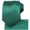 KissTies Christmas Green Tie Set Striped Necktie + Pocket Square + Gift Box view 1
