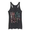 LOST GODS Women's Tiger Growl American Flag Racerback Tank Top - Black Heather - X Large view 2