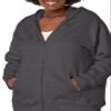 JUST MY SIZE womens Comfortsoft Ecosmart Fleece Full-zip Women's athletic hoodies, Slate Heather, 1X US view 3
