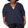 JUST MY SIZE womens Comfortsoft Ecosmart Fleece Full-zip Women's athletic hoodies, Navy Heather, 5X US view 1