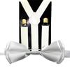 New Suspender Bow Tie Matching Colors Toddler Kids Boys Girls Child (white) view 1
