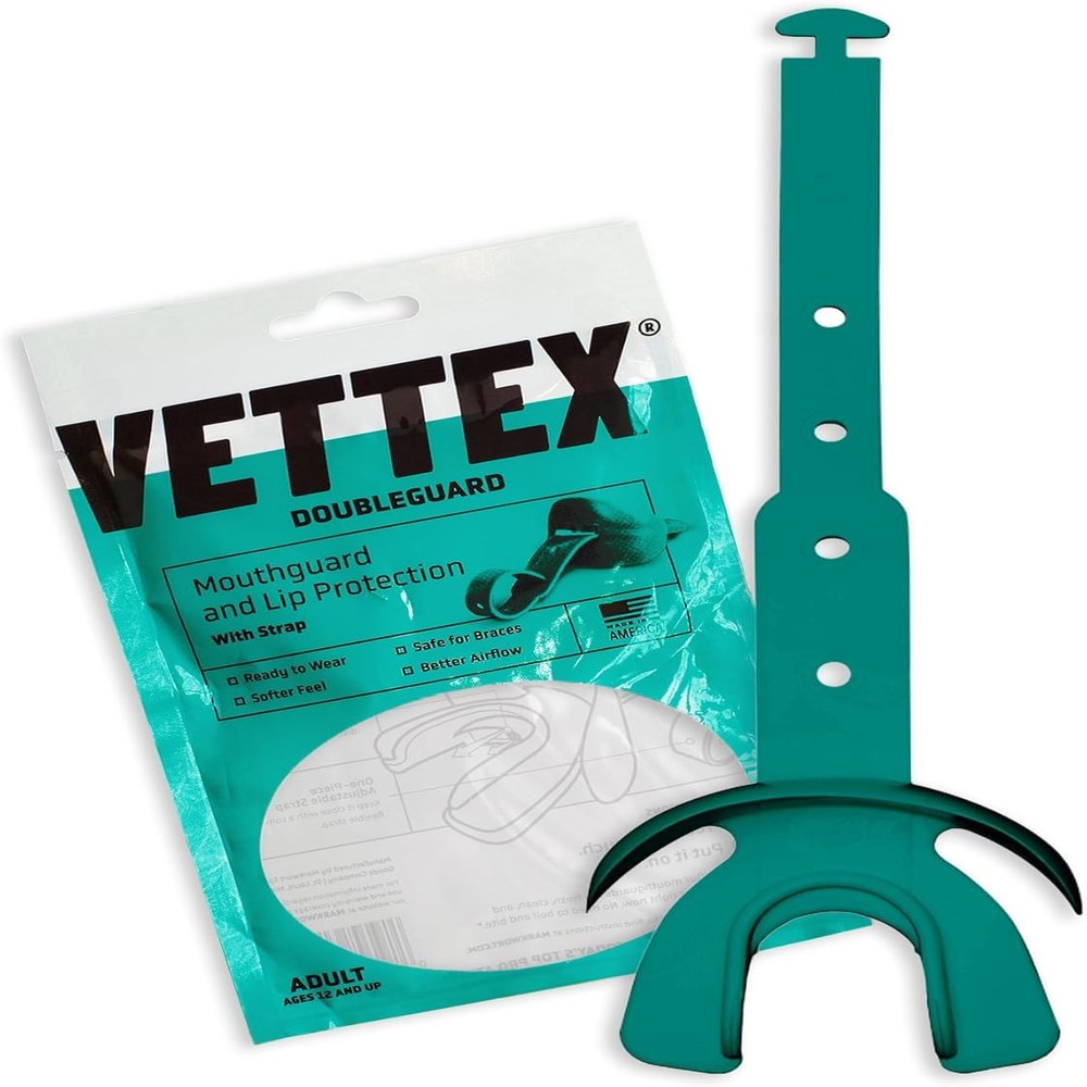 Vettex Doubleguard Mouthguard with Lip Protection - Adult, Aqua
