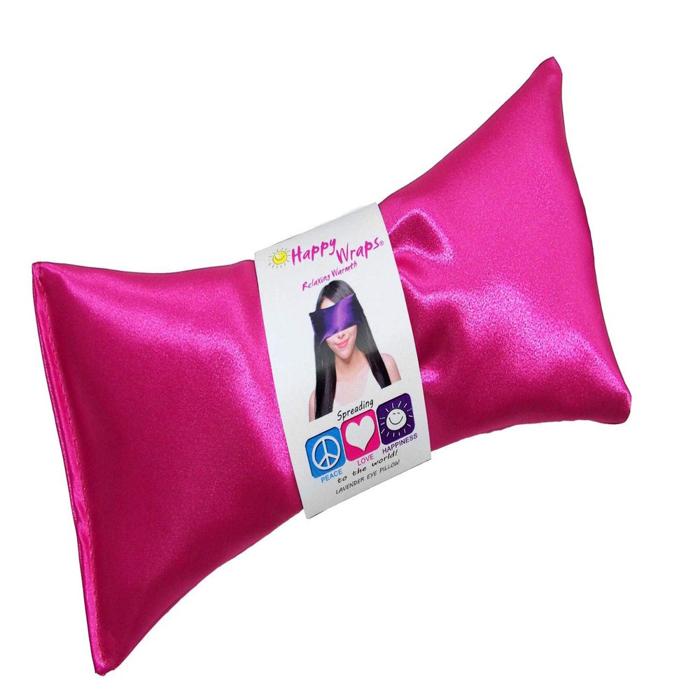 Lavender Eye Pillow - Hot Cold Weighted Eye Pillows for Relaxation, Sleep, Stress, Migraine Relief, Yoga - Aromatherapy Gifts for Women, Birthday, Teachers, Made in USA by Happy Wraps - Hot Pink