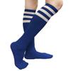 COUVER Striped Women's Cotton Knee High Tube Socks, Women Shoe Size 5-9, Blue/White, 1 Pair view 1
