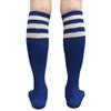 COUVER Striped Women's Cotton Knee High Tube Socks, Women Shoe Size 5-9, Blue/White, 1 Pair view 2