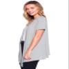 12 Ami Basic Solid Short Sleeve Open Front Cardigan Heather Grey Large view 2