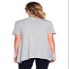 12 Ami Basic Solid Short Sleeve Open Front Cardigan Heather Grey Large view 3