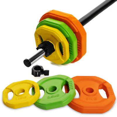 AmStaff Fitness Cardio Pump Barbell Set, Adjustable Barbell Weight Plates for Home & Gym Workout