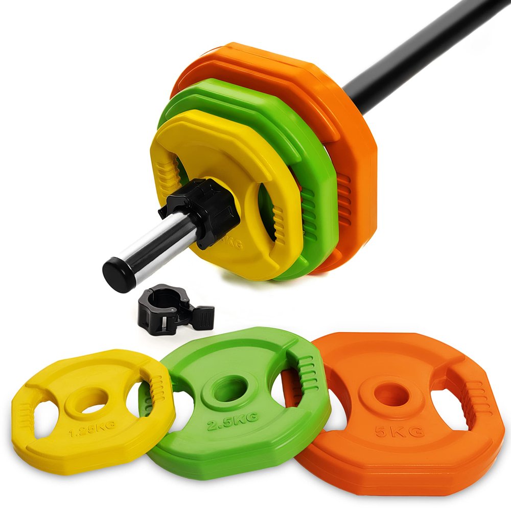 AmStaff Fitness Cardio Pump Barbell Set, Adjustable Barbell Weight Plates for Home & Gym Workout