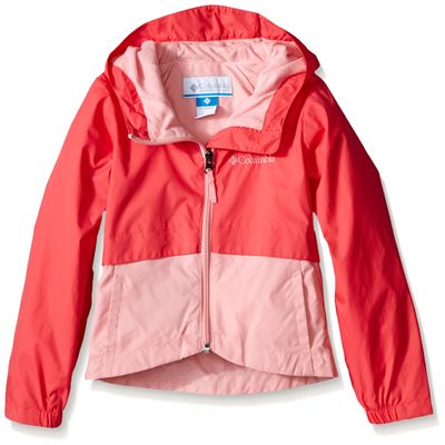 Columbia Big Girls Rain-Zilla Jacket, Bright Geranium, X-Large