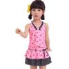 BIKMAN Two Piece Swimsuit Polka Dot Swim Dress Big Girls Halter Swimwear (8-10, Pink) view 1