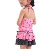 BIKMAN Two Piece Swimsuit Polka Dot Swim Dress Big Girls Halter Swimwear (8-10, Pink) view 2