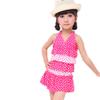 BIKMAN Two Piece Swimsuit Big Girls Halter Swimwear Polka Dot Swim Dress (14, Rose red) view 1