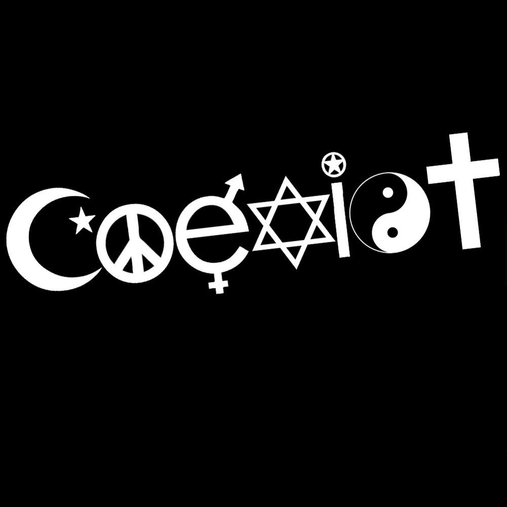 Coexist Religion Peace 8" Vinyl Sticker Car Decal (8" White)