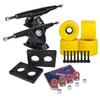 Cal 7 Longboard Skateboard Combo Package with 70mm Wheels & 180mm Lightweight Aluminum Trucks, Bearings Complete Set & Steel Hardware (Black Truck + Solid Yellow Wheels) view 1