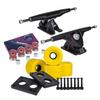 Cal 7 Longboard Skateboard Combo Package with 70mm Wheels & 180mm Lightweight Aluminum Trucks, Bearings Complete Set & Steel Hardware (Black Truck + Solid Yellow Wheels) view 2