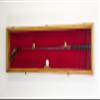 1 Golf Club Ball Putter Driver Iron Display Case Cabinet Rack w/98% UV (Oak Finish, Red Background) view 1