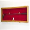 1 Golf Club Ball Putter Driver Iron Display Case Cabinet Rack w/98% UV (Oak Finish, Red Background) view 2