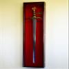 Vertical Long Sword Display Case Cabinet Wall Rack Claymore Long Swords Medieval 54" (Cherry Finish, Black Background) view 1