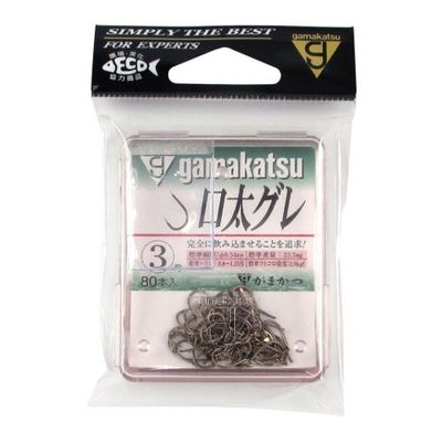 Gamakatsu 66335 Single Hooks, Thick Mouth, The Box, No. 3, 80 Pieces, Brown