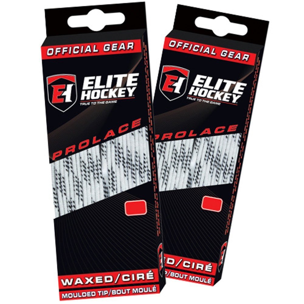 Elite Hockey Prolace Waxed Hockey Laces - SET of 2 Pairs (White, 72")