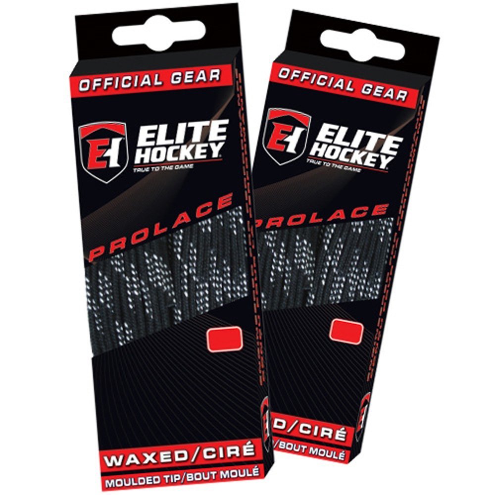 Elite Hockey Prolace Waxed Hockey Laces - SET of 2 Pairs (Black, 120")