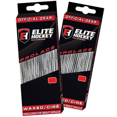 Elite Hockey Prolace Waxed Hockey Laces - SET of 2 Pairs (Silver Grey, 96")