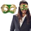 Masquerade Mask for Men  Antique Look Mask for Halloween, Masquerade Balls, Mardi Gras, Prom, and Themed Parties  Perfect for Formal Events & Costume Celebrations (Green/Gold Musical) view 1