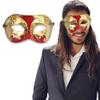 Masquerade Mask for Men  Antique Look Mask for Halloween, Masquerade Balls, Mardi Gras, Prom, and Themed Parties  Perfect for Formal Events & Costume Celebrations (Red/Gold Musical) view 1