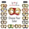 Masquerade Mask for Men  Antique Look Mask for Halloween, Masquerade Balls, Mardi Gras, Prom, and Themed Parties  Perfect for Formal Events & Costume Celebrations (Red/Gold Musical) view 2