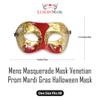 Masquerade Mask for Men  Antique Look Mask for Halloween, Masquerade Balls, Mardi Gras, Prom, and Themed Parties  Perfect for Formal Events & Costume Celebrations (Red/Gold Musical) view 4