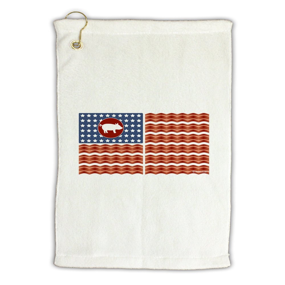 TOOLOUD American Bacon Flag Micro Terry Gromet Golf Towel 16" x 25"