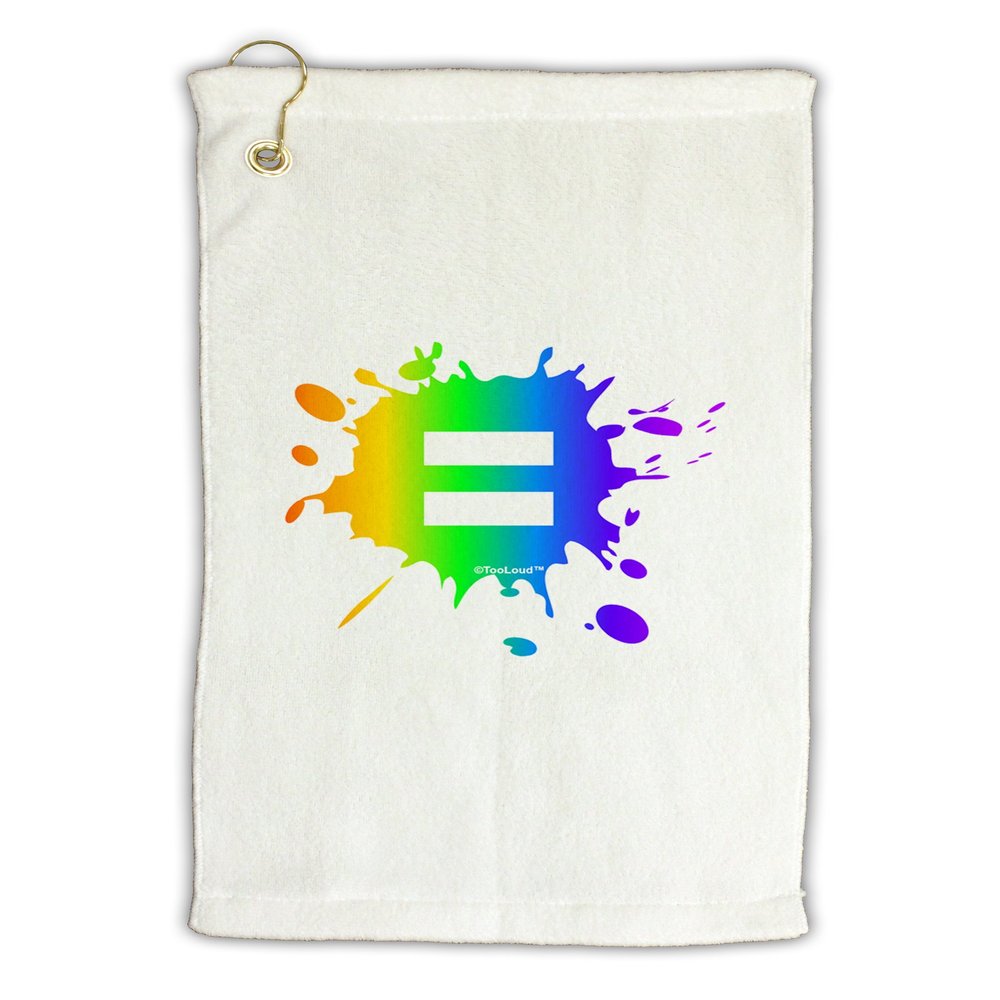 TOOLOUD Equal Rainbow Paint Splatter Micro Terry Gromet Golf Towel 16" x 25"