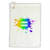 TOOLOUD Equal Rainbow Paint Splatter Micro Terry Gromet Golf Towel 16" x 25" view 1