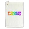 TOOLOUD Proud American Rainbow Text Micro Terry Gromet Golf Towel 16" x 25" view 1