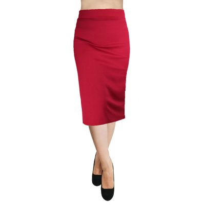 ShopMyTrend Women's Bodycon Pencil Skirt Small Red