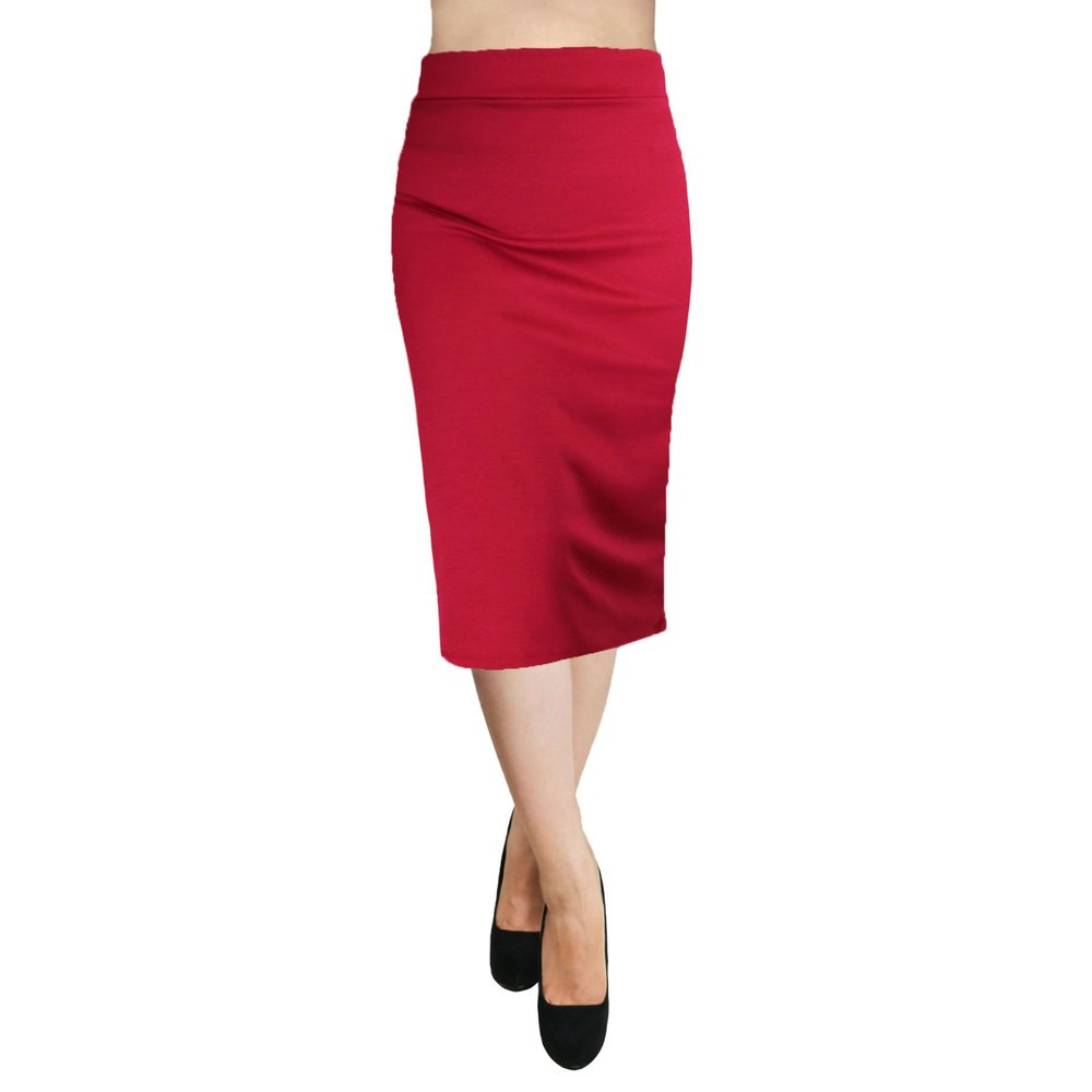 ShopMyTrend Women's Bodycon Pencil Skirt Small Red