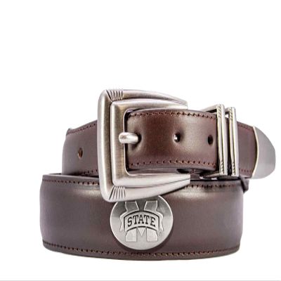 ZEP-PRO Mississippi State Bulldogs Men's Dressy Leather Belt, Smooth-Brown, 42
