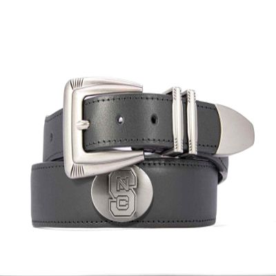 ZEP-PRO NC State Wolfpack Men's Dressy Leather Belt, Smooth-Black, 44