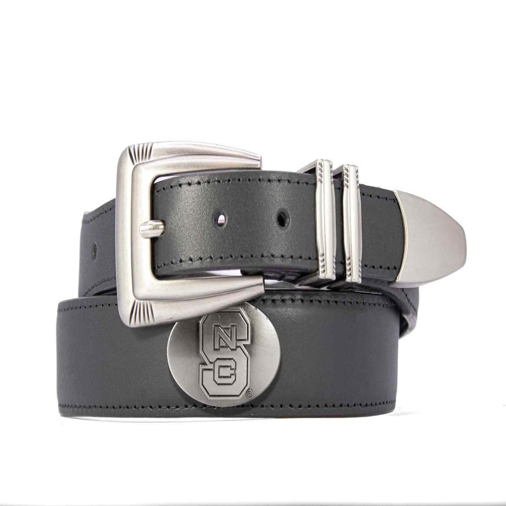 ZEP-PRO NC State Wolfpack Men's Dressy Leather Belt, Smooth-Black, 44
